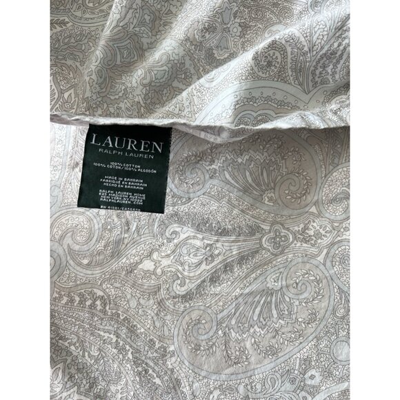 RALPH LAUREN Queen Flat Sheet Coral Beach 100% Cotton Paisley Taupe PRISTINE - Picture 10 of 16